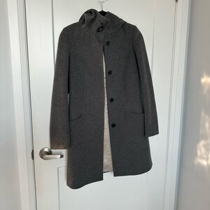 Aritzia Babaton Gray Trench Coat Minimalist Wool-Style - Size XXS